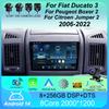 Автомобильный радиоприемник Android 14 для Fiat Ducato 3 2006-2022, для Peugeot Boxer 2 2006-2022, для Citroen Jumper 2 2006-2022, мультимедийная стереосистема