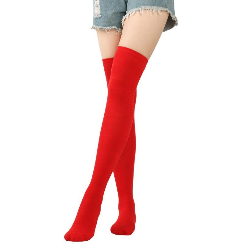 Women Christmas Stockings Cotton Striped Over Knee Halloween Cosplay Thigh High Party Long Socks