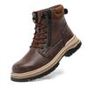 Безопасные ботинки коричневые водонепроницаемые мужские с металлическим подноском рабочие противоударные противопрокольные прочные долговечные защитные ботинки неубиваемые