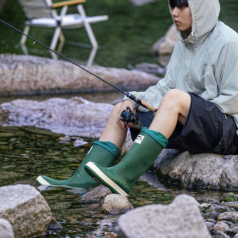 Модная уличная обувь для кемпинга, новый женский комплект, водонепроницаемая обувь для воды, резиновые сапоги, нескользящая обувь на высокой резиновой подошве