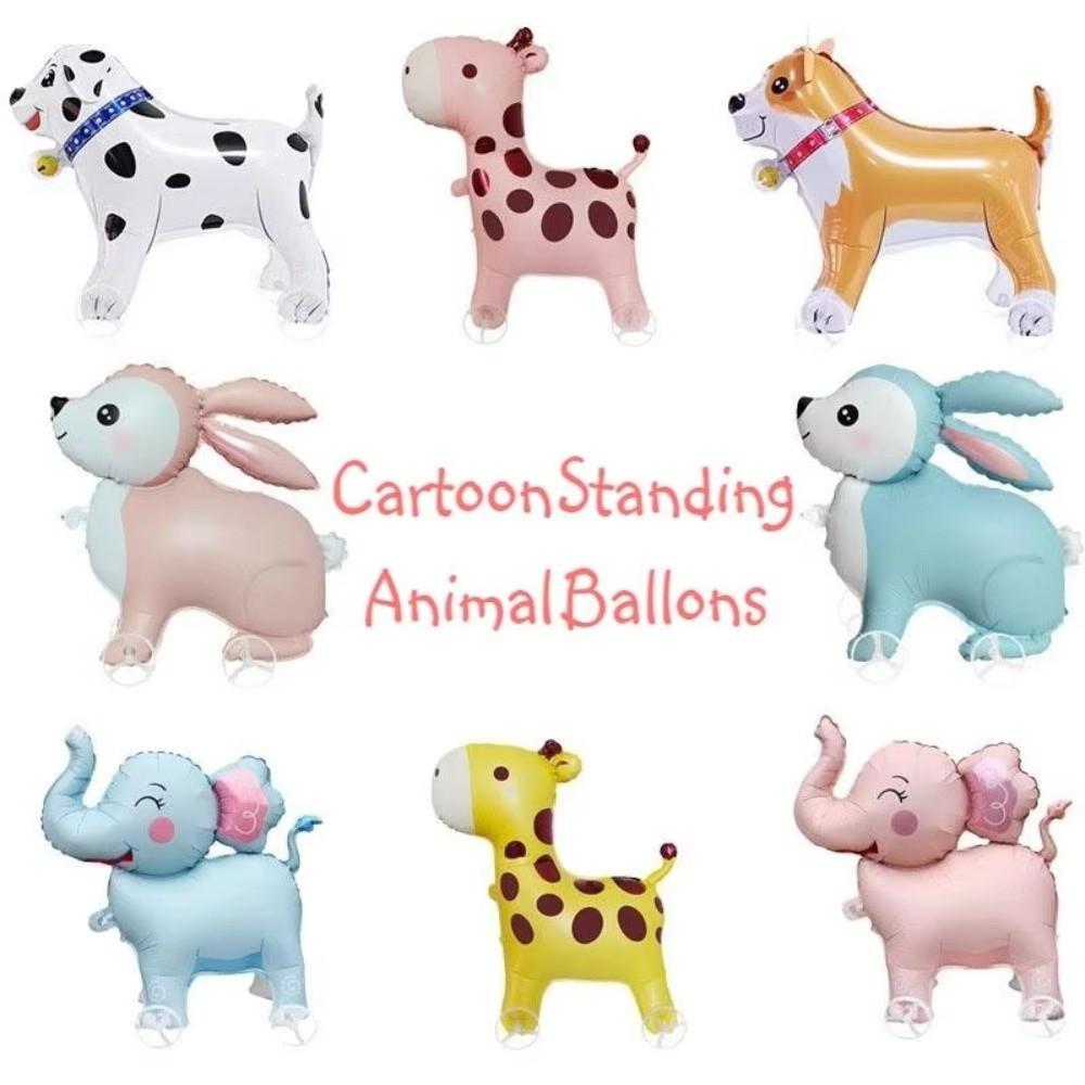with Wheels Cartoon Movable Balloon Animals Walking Balloon  Kids Birthday Party Decoration