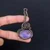 Украшения из пурпурита, кулон, обернутый медной проволокой 999 пробы, украшения из драгоценных камней ручной работы, подарки для жены, совершенно новый кулон