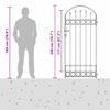 ASSEN Fence Post 200 x 88 x 14 cm Steel Gray Lockable