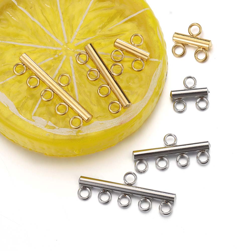 20pcs Stainless Steel Necklace Bracelet Layer Clasps Pendant Bail Connect Tassel DIY Connectors Jewelry Making Earrings Supplies
