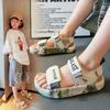 Kids Sandals Boys' Baotou Anti Kick Toe Protection Sandals 2024 Summer New Camo Girls' Beach Shoes Big Children's Casual Shoes
