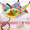 Small Pet Animal Hamster Warm Winter Double Deck Hammock Hanging Bed Cage with Hooks(Peach Heart (20x20cm) )