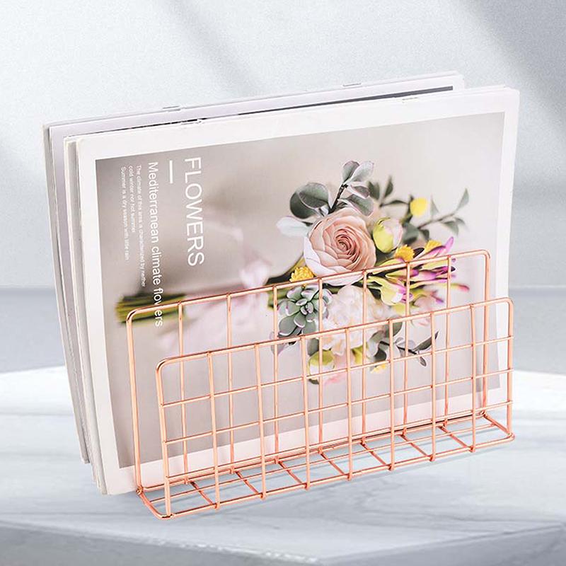 Ins Minimalist Iron Desktop Storage Rack Organizer Table Organizer Rack Document Book Rack Desk Multi Functional Storage Rack