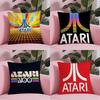 Hot A-Ataris Game Logo Pillow Case Anti-dustmite Pillowcase Invisible Zipper Silky Short Plush Sofa Cushion Cover