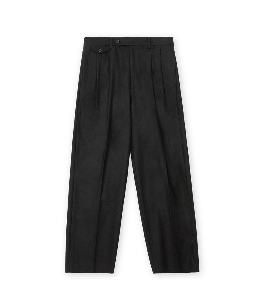 Beulaunyadeu Pure Wool Two-Tuck Pants, Black