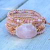 Rose Quartz 5 Layers Stone Bracelet