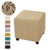 Polar Fleece Ottoman Stool Covers Elastic Thicken Square Footrest Slipcovers Dustproof Stool Covers Living Room Stool Protector