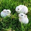 3pcs Lovely Bunny Figurines Cute Miniature Rabbit Statue Garden Decoration Animal Sculptures  Gift