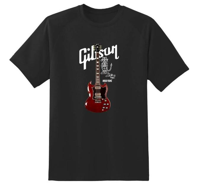 Футболка с гитарой Gibson Les Paul Черная Хлопок Все размеры S-5XL Унисекс Футболка