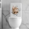 3D Проходная наклейка на кошачий туалет, съемная, самоклеящаяся, водонепроницаемая, ПВХ, настенное искусство для гостиной, ванной комнаты, сломанное отверстие, украшение для крышки унитаза с изображением котенка