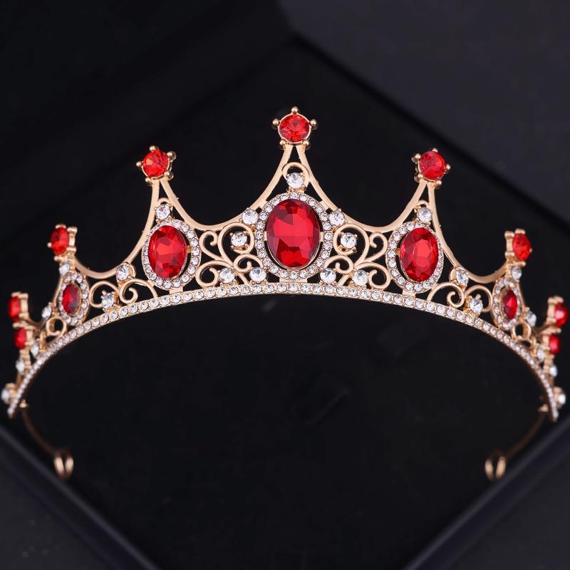 Baroque Vintage Princess Queen Bridal Crown Headwear Crystal Tiara For Women Wedding Crown Hair Dress Accessories Jewelry Crown