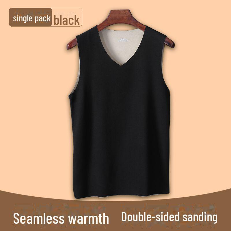 Мужской двусторонний бархатный теплый жилет, тонкое бесшовное нижнее белье, плюс утолщенная бархатная нижняя рубашка для осени и зимы