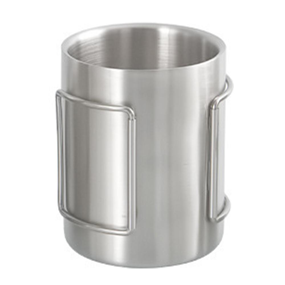 Camping Cup 200ml/300ml/400ml Stainless Steel Water Cup Tea Cup Coffee Mug with Foldable Handles