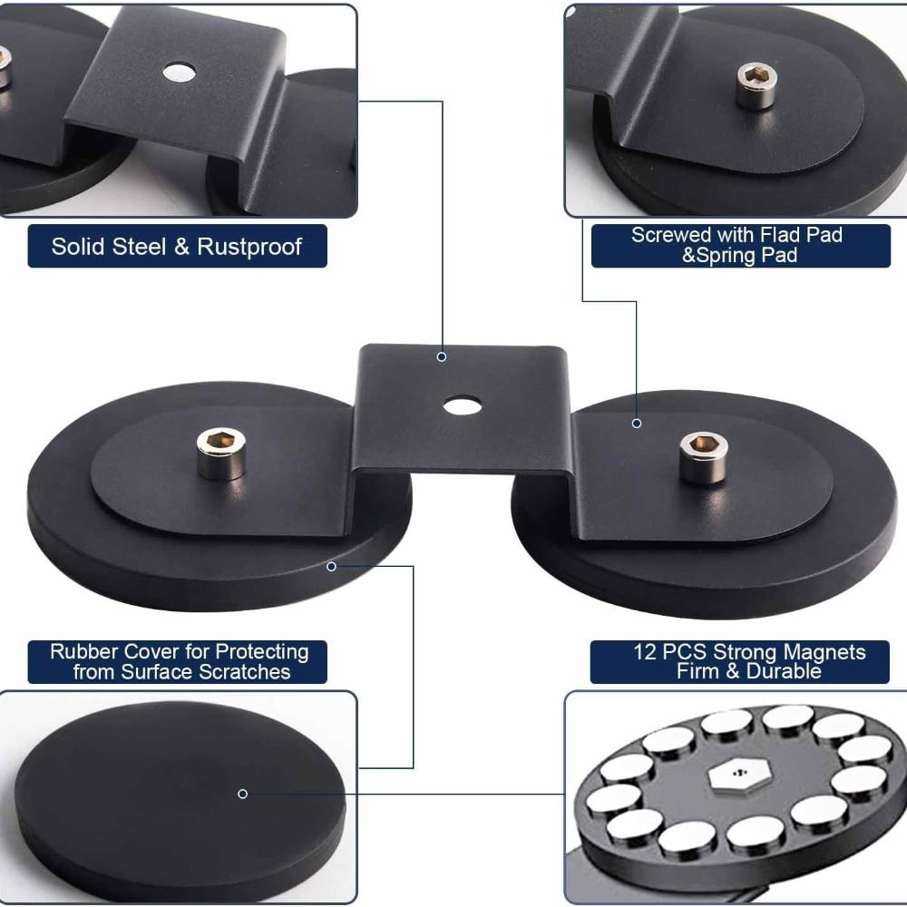 Work Lights Holder 2 Pieces, 3.46inch for Led Light Bar Headlamp Ultra-strong Magnetic Holder For Use On the Roof, the Hood with Rubber Seal