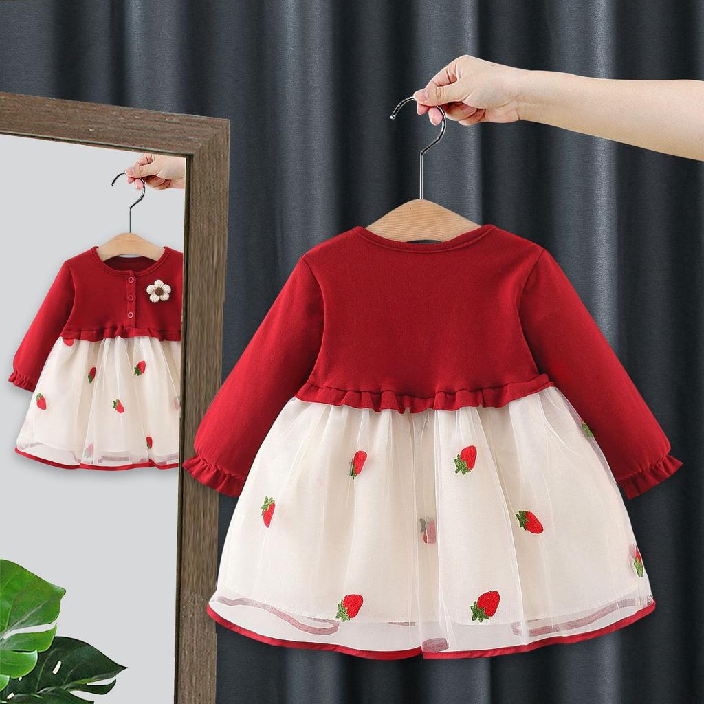 Children's Dress Girls' Autumn Dress Korean Baby Girl Princess Dress Spring and Autumn Dress