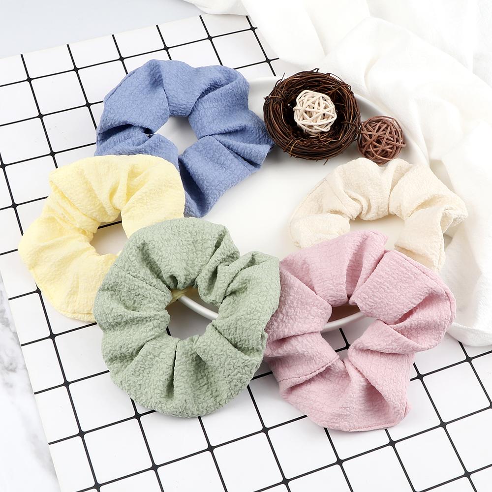 5PCS Mixed Colors Fashion Hair Bands Korean Elastic Satin Silk Dots Hair Tie for Women Girls Ponytail Holder Scrunchie