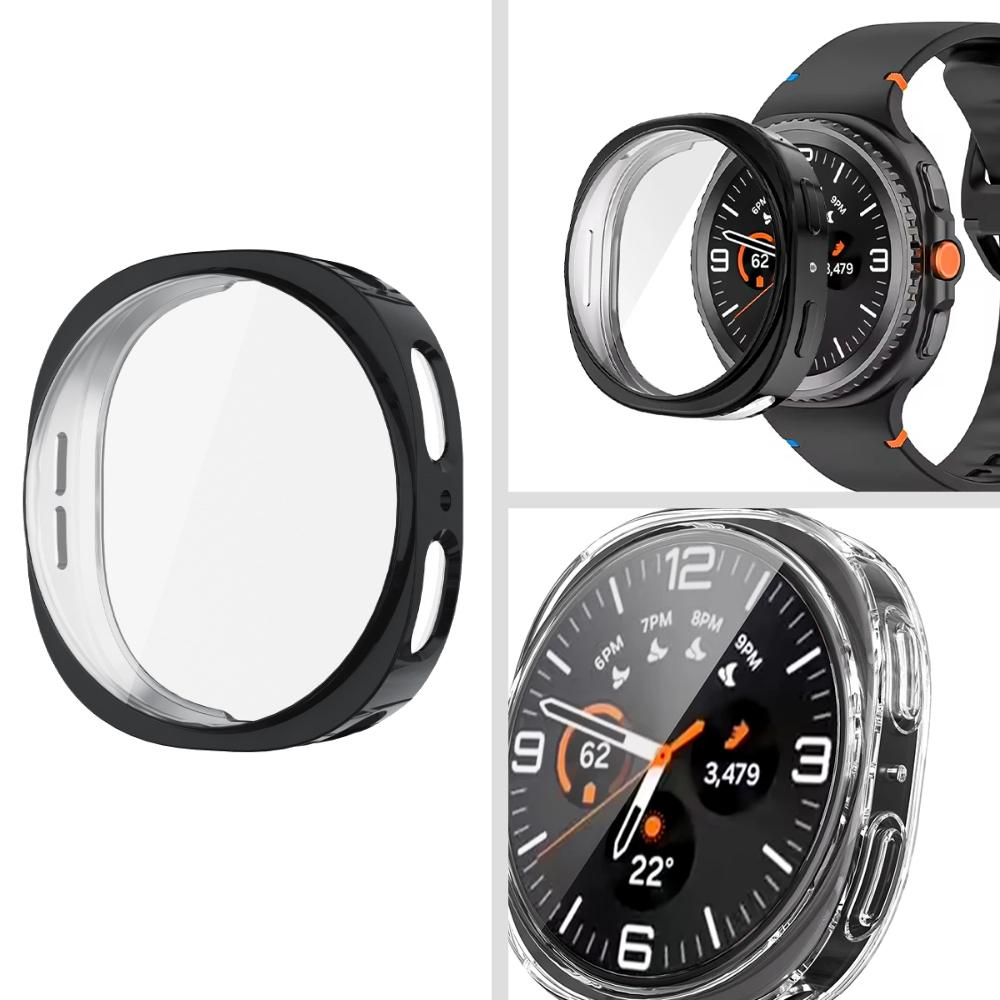 Чехол с защитой экрана для Samsung Galaxy watch 8 44 мм 40 мм Мягкий ТПУ Защитная накладка на экран Всесторонняя защитная рамка Аксессуары