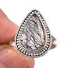 Natural Black Rutile Gemstone 925 Solid Sterling Silver Jewelry Ring Size 9 B7t66