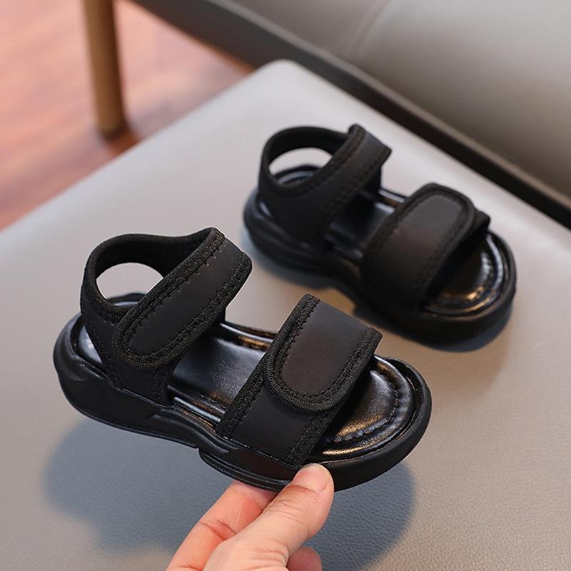 Детские летние удобные простые повседневные уличные универсальные ретро однотонные нескользящие пляжные туфли с мягкой подошвой для маленьких мальчиков и девочек, сандалии, обувь