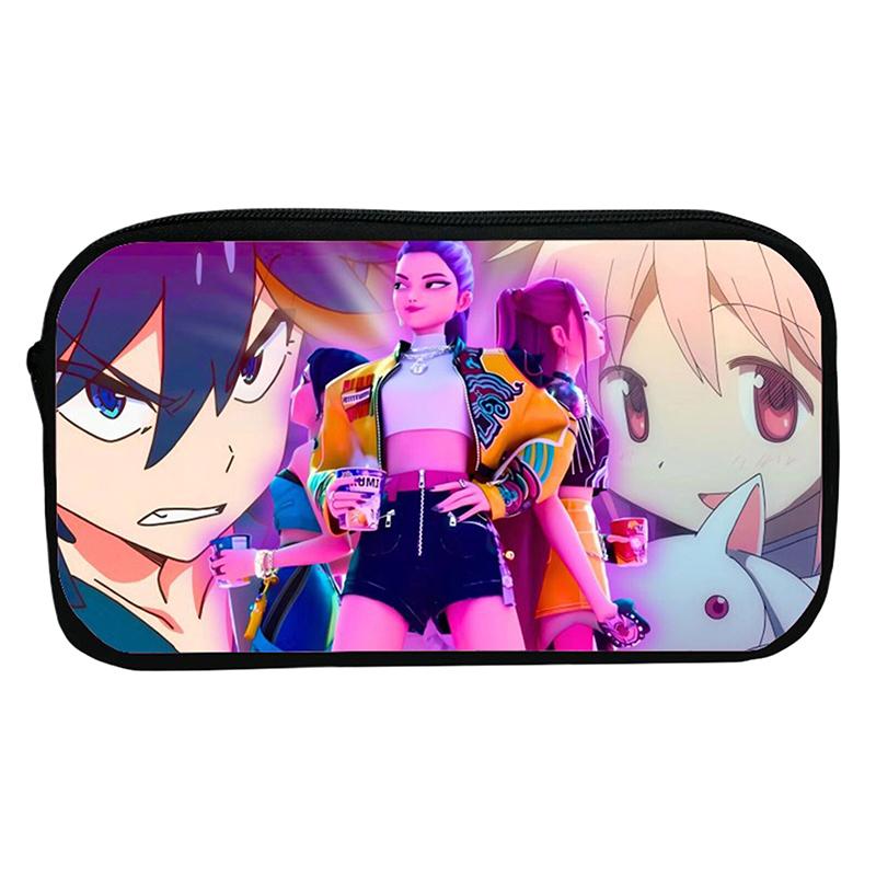 Kpop Охотники на демонов Студенческий пенал Мультяшный Вместительный пенал Канцелярские принадлежности Сумка для хранения косметики для девочки Подарки