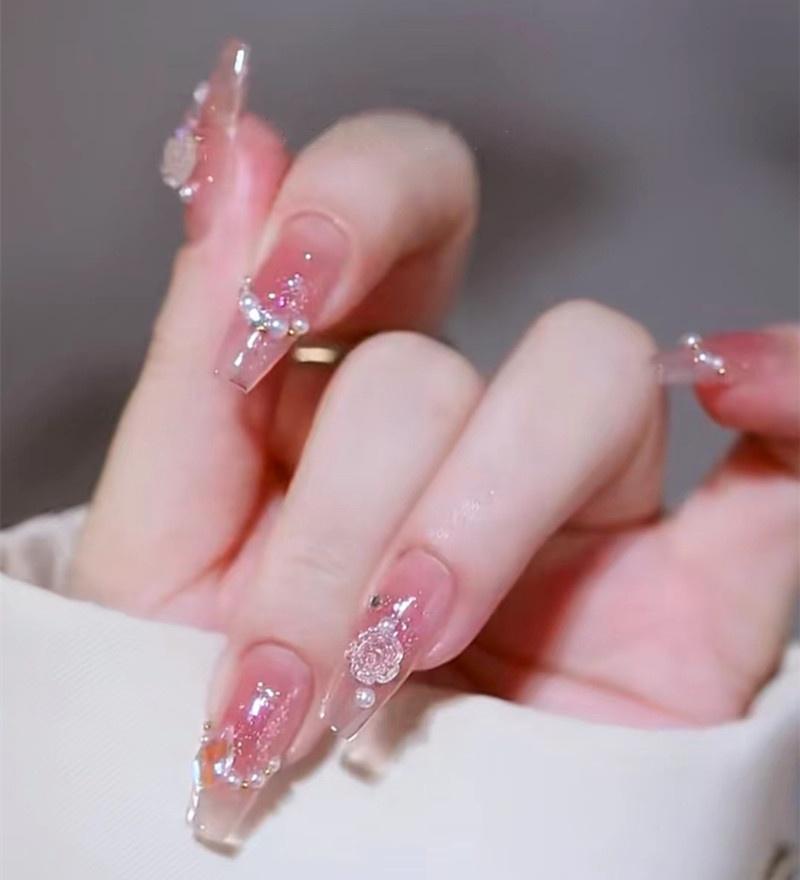 B461 Изготовленное вручную носимое изделие для светотерапии, оптовая продажа, готовые накладные ногти, подчеркивающие красоту рук