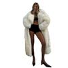 European and American extended imitation fur coat, winter white temperament coat, environmentally friendly fur