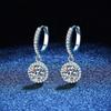 925 Silver 1 Carat Moissanite Round Earrings for Women Luxury Evening