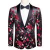 Men's Floral Dress Suit Luxury Embroidered Wedding Blazer Dinner Tuxedo Jacket