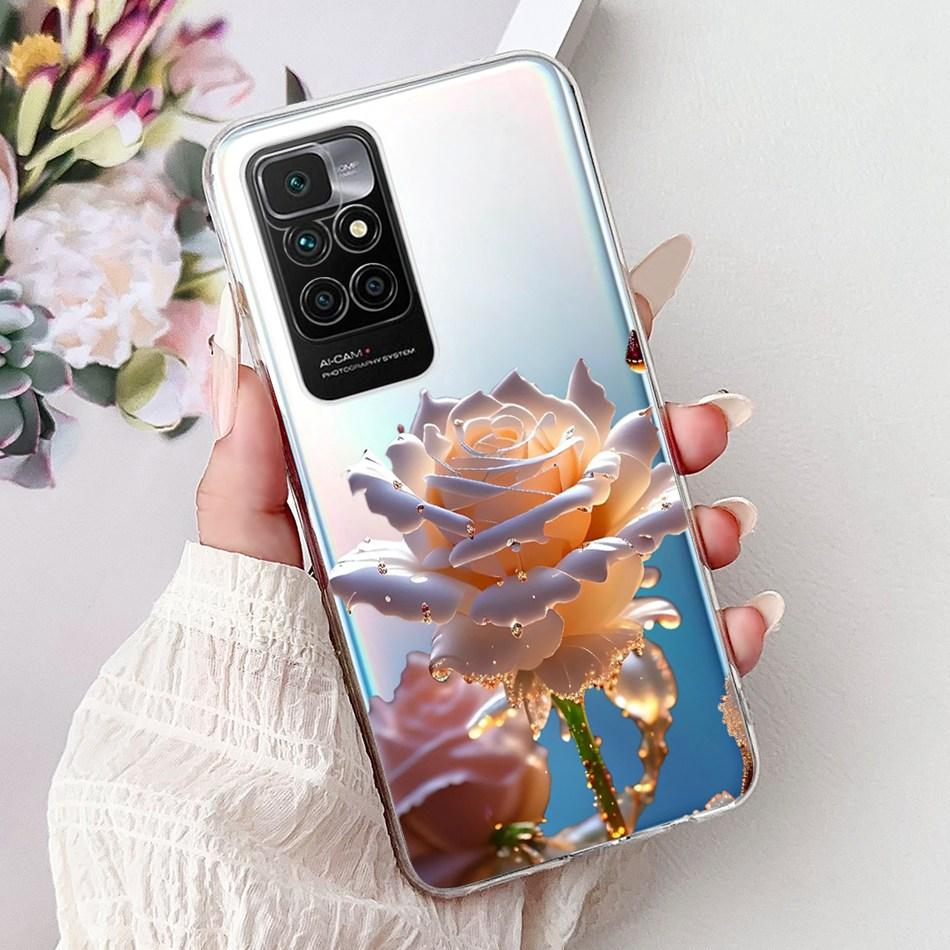 For Xiaomi Redmi 10 2022 Elegant Floral Butterfly Phone Case For Redmi10 Prime 2022 Soft Silicone TPU Cases