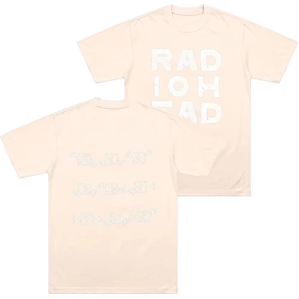 Summer Hot Sale Rock Band Radiohead Semaphore Cotton Long Casual Tee Y2k Unisex Vintage Top Hip Hop Streetwear Oversized Tshirt