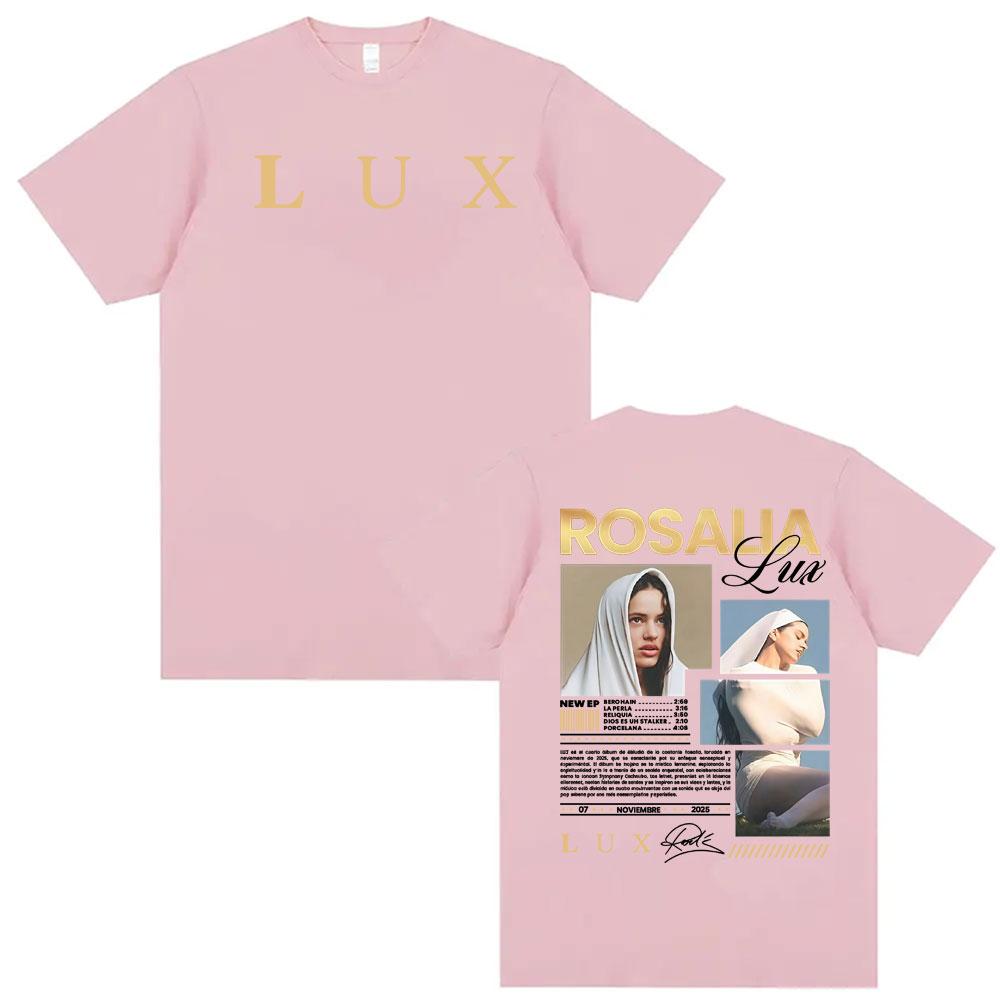 Singer Rosalia Album LUX Logo Cover Tshirt Street Hip Hop Pop Music Tshirts Men Women Fashion Casual Summer Short Sleeve Shirt