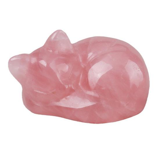 Аметистовая статуэтка кошки, целебный кристалл, спящая кошка, полированный драгоценный камень, украшение для домашнего офиса