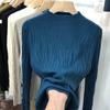 Solid Semi High Neck Slim Fit Pullover Knitted Sweater Women Fashion Long Sleeved Women's Sweaters Autumn Base Casual Elegant Winter Knitwears 25039