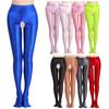 Women's High Waist Control Top Tights Shiny Pantyhose Silky Stockings