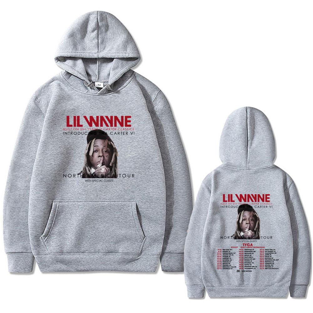 Худи с принтом рэпера Lil Wayne Tha Carter VI North America Tour 2025 для мужчин, хип-хоп, ретро, оверсайз, модный тренд