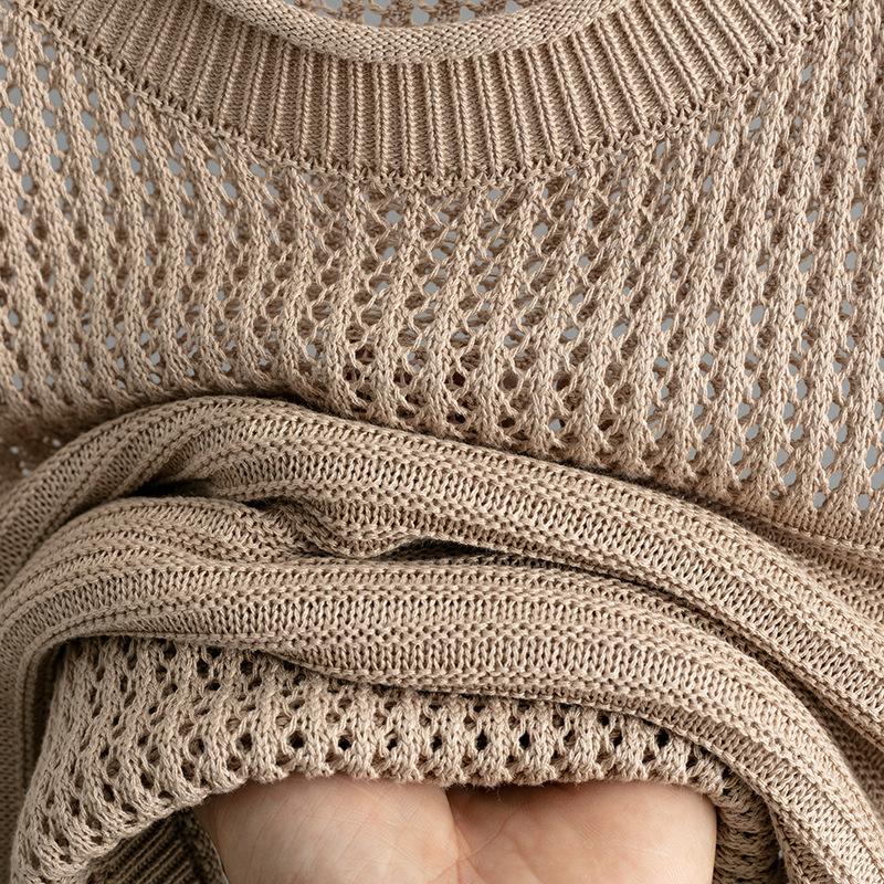 Summer Knitted Slim Hollow Sleeveless Vest Slit Half-body Skirt Two-piece Set