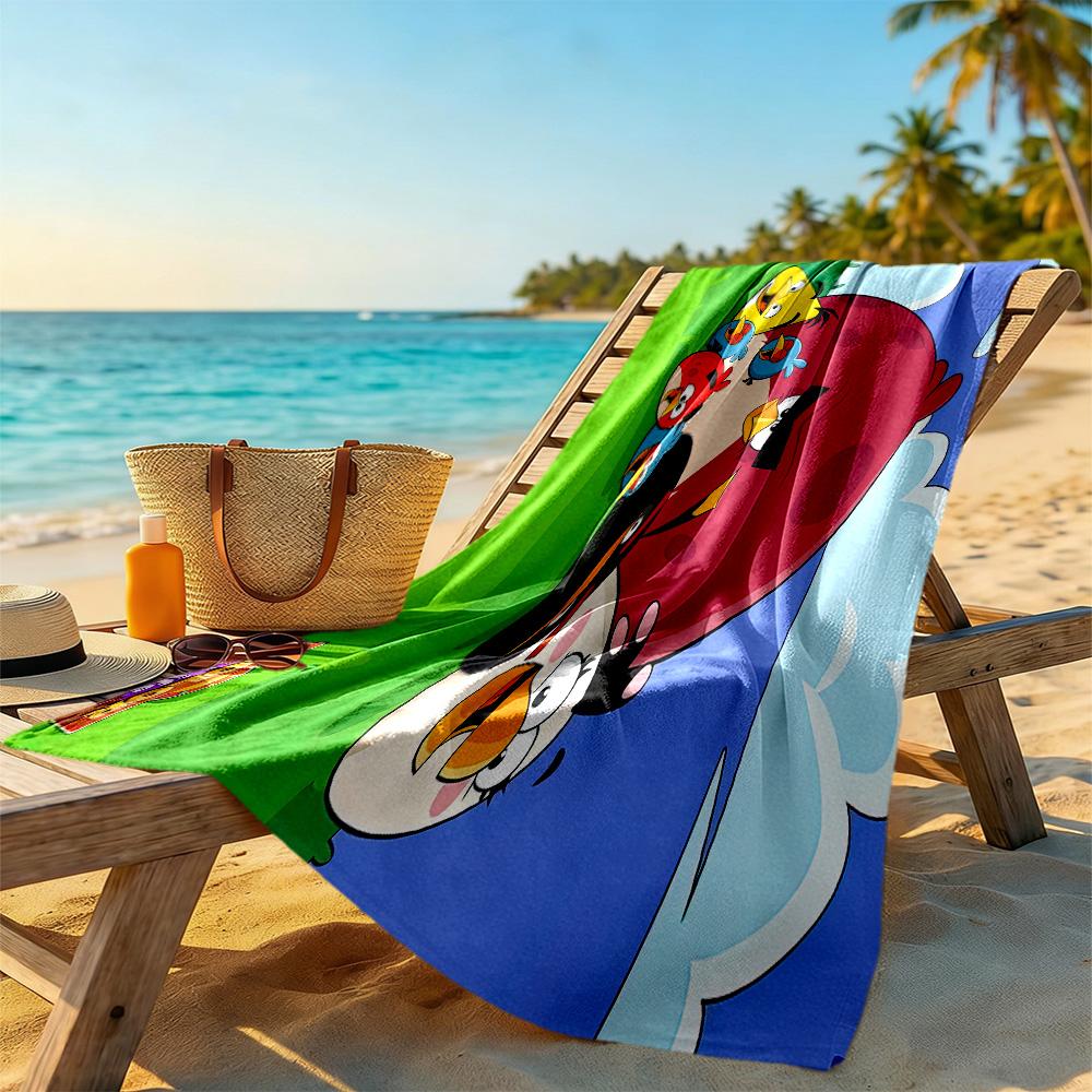 Angry Birds Beach Towel Soft Durable Quick-Dry Comfortable Lightweight Perfect for Traveling Yoga Camping and Swimming
