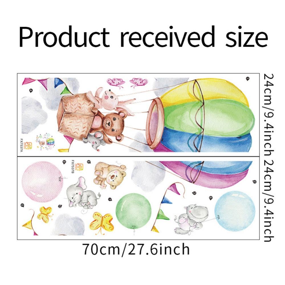 Наклейка на стену с изображением лесного животного, украшение дома, кролик, медведь, воздушный шар, съемные наклейки на стены для детской комнаты, детской комнаты