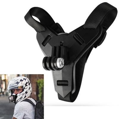 Черный крепление на подбородок мотоциклетного шлема для GoPro Hero 8/7/6/5 Регулируемый ремешок крепления на подбородок полнолицевого мотоциклетного шлема