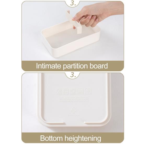 2Pcs 1200ml Bento Boxes with Strap Double Layer Built-in Tableware Japanese Style Portable Leak-proof Lunch
