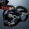 Outdoor Norse Mythology Odins Wolf Bracelet Men Stainless Steel Braided Paracord Rope Wristband Viking Runes Celtic Knot Jewelry