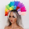 Handmade Soft Feather Headpieces Carnival Halloween Floral Headband Rose Customized Color Custom Size Wedding Favors Parties