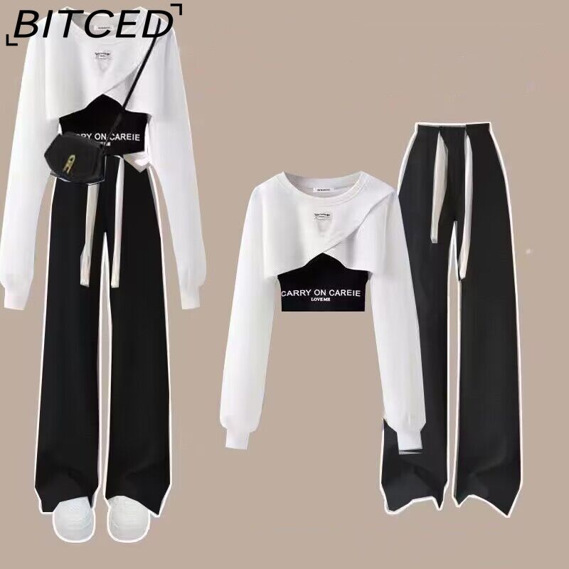 BITCED Dopamine Cool и Cool Salt Style Girl Крутые и стильные уличные рабочие брюки, костюм для горячей девушки, школьная форма, толстовка с капюшоном из трех частей
