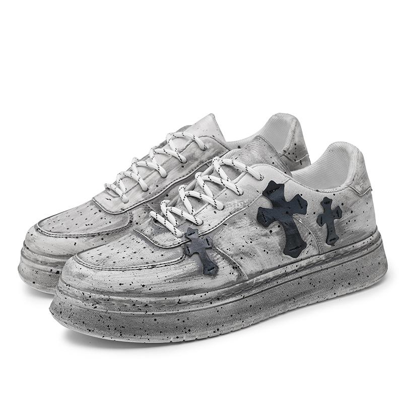 Croxin Board Shoes Студенческая модная универсальная уличная мужская обувь черного, хаки-серого цвета, спортивные кроссовки