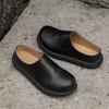 Fashion Indoor Leather Slippers Luxury Brand Men Slip On Shoes Spring New Style Fashion Flat Mules High Quality Unisex House Slippers