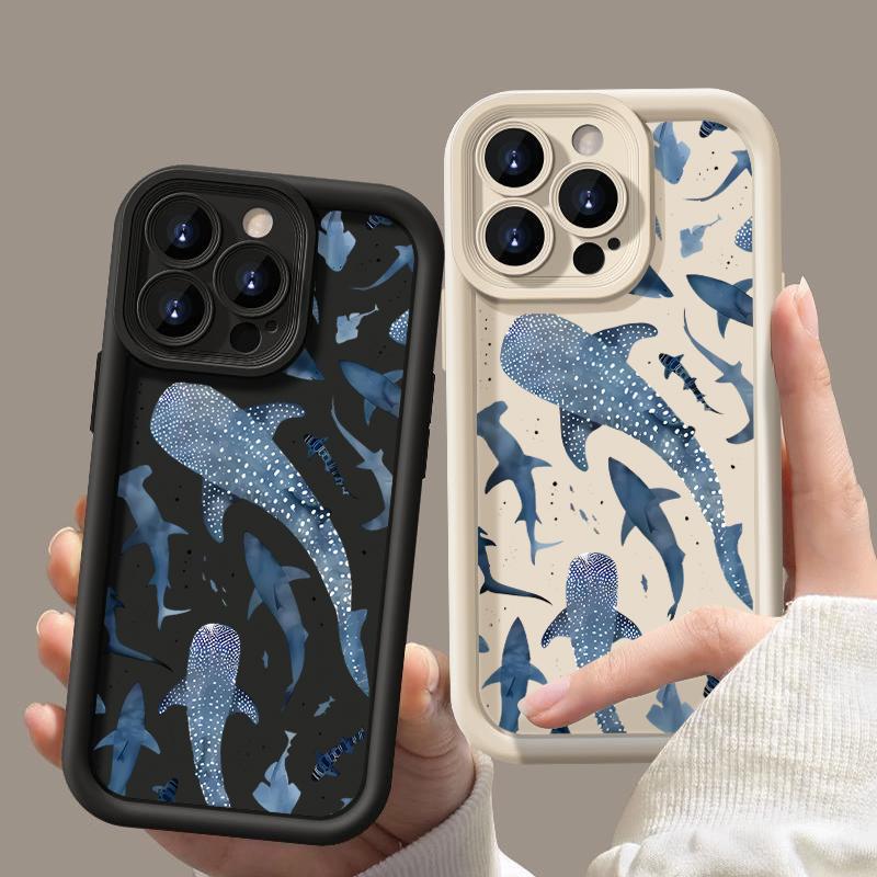 Для iPhone 16 Pro Max 16E 15 14 Pro 13 12 11 чехол с принтом китового дерева, противоударный мягкий защитный чехол для линз из ТПУ с матовым покрытием